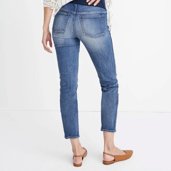 Madwell Maternity Over-the-Belly Stovepipe Jeans in Chancery Wash - Picture 3 of 5